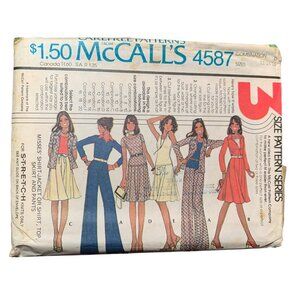 Vintage McCalls 4587 Sewing Pattern Misses Shirt Jacket Skirt Pant Size 12-14-16